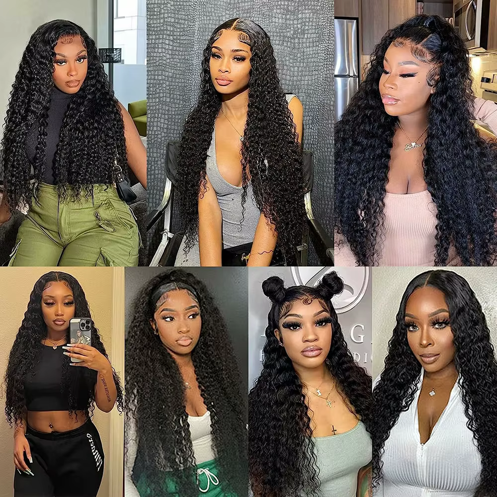 250% haute densité lâche vague profonde 30 40 pouces 13x6 13x4 HD dentelle frontale perruque de cheveux humains brésilie