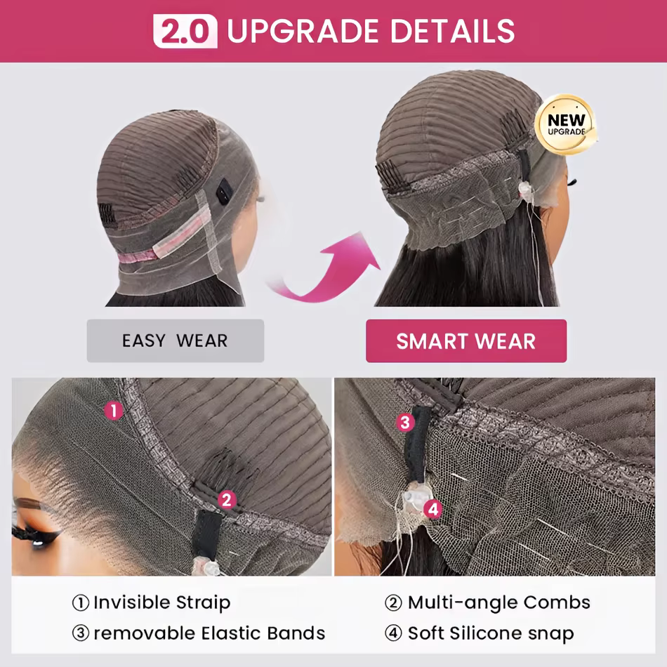30-36 pouces 360 pleine sangle invisible cordon Sung Hd dentelle 250 densité eau crépus bouclés profonde perruque de cheveux humains noir sans colle