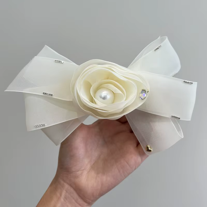 Pinces à cheveux élégantes en perles de Rose pour femmes et filles