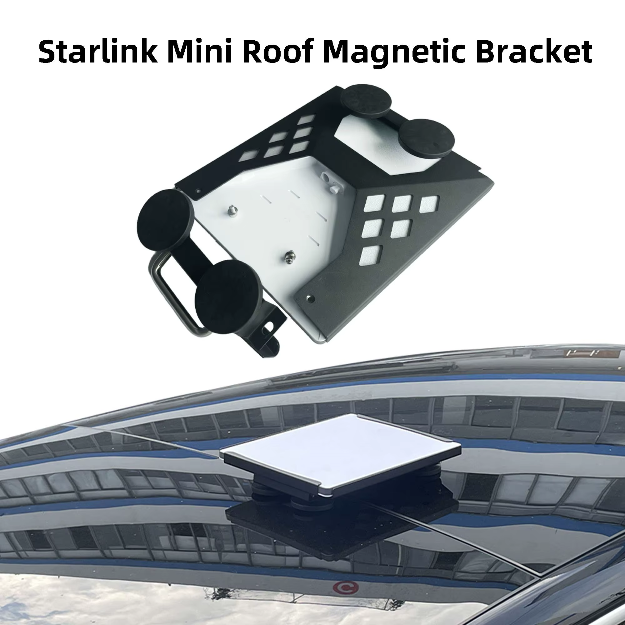Pour Starlink Mini support de toit magnétique portable, matériau métallique, type d'aspiration magnétique, pas besoin d'installation de perçage.