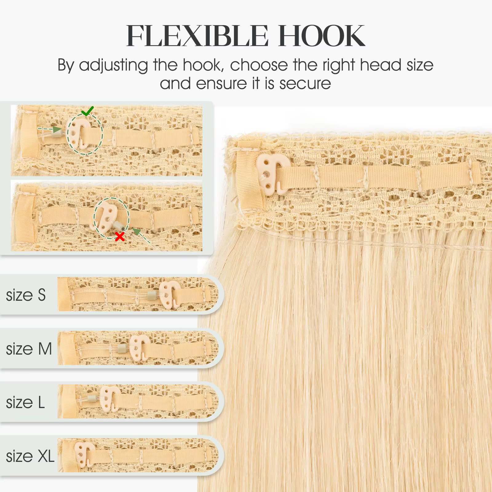 # Extensions de cheveux naturels à fil Invisible blond 613