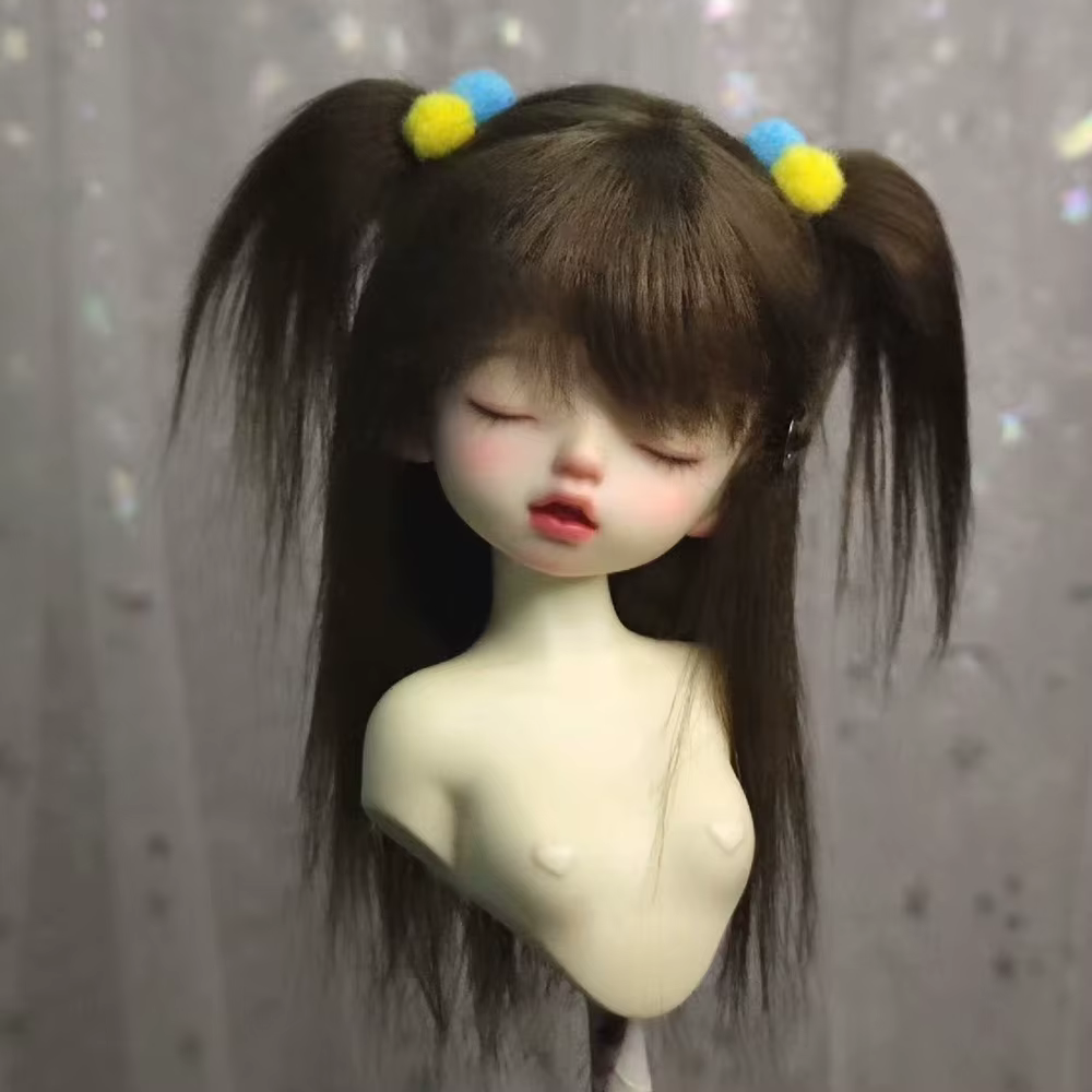 Perruque pour poupée BJD 1/8 1/6 1/4 1/3 1/12, perruque colorée pour poupée SD Mini, perruque de princesse OB11, perruque en cheveux artificiels, personnalisable