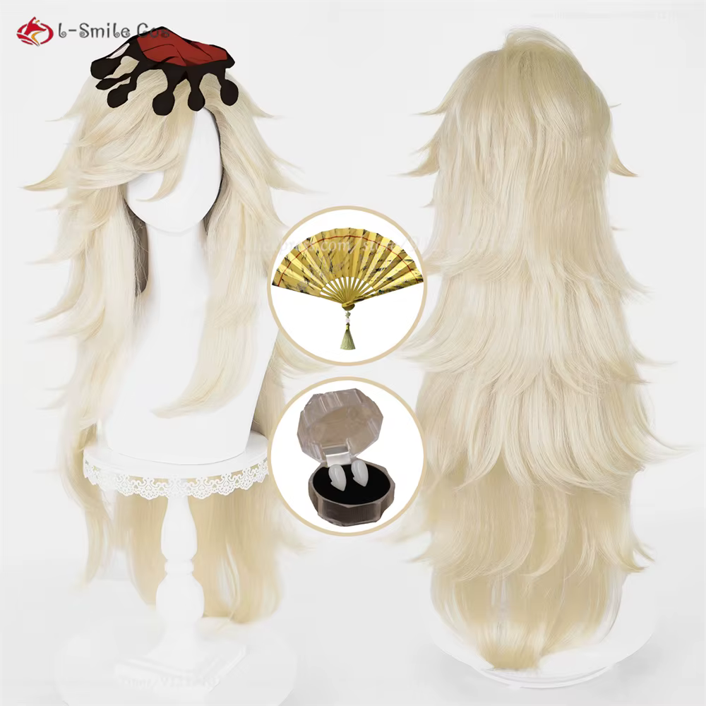Douma Cosplay perruque 100 cm perruques dorées pour hommes femmes unisexe