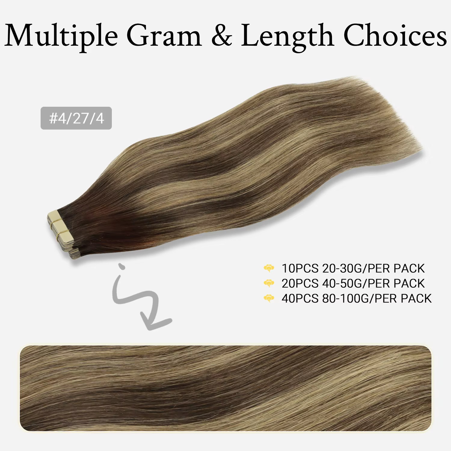 Bande dans les Extensions de cheveux humains véritable Remy Extension
