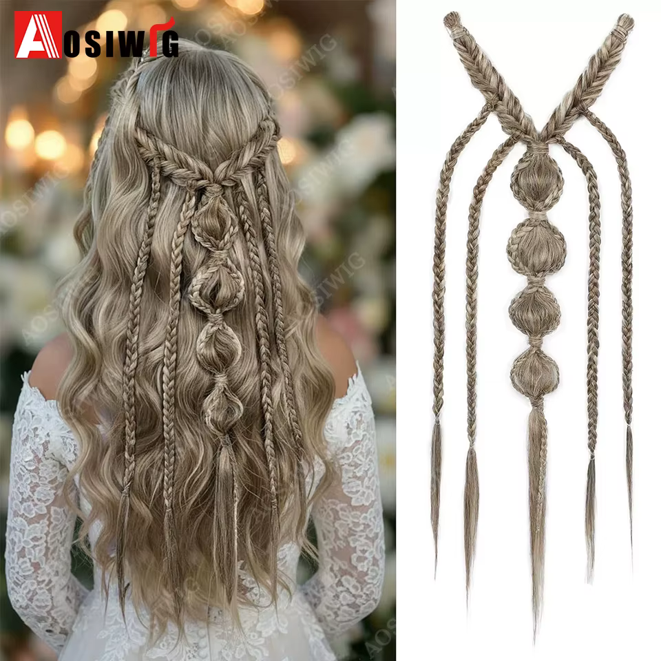 Extensions de cheveux synthétiques tissées à la main Bohemia