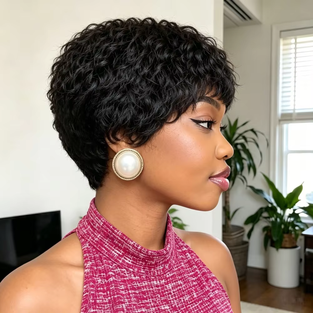 Perruques courtes en cheveux humains