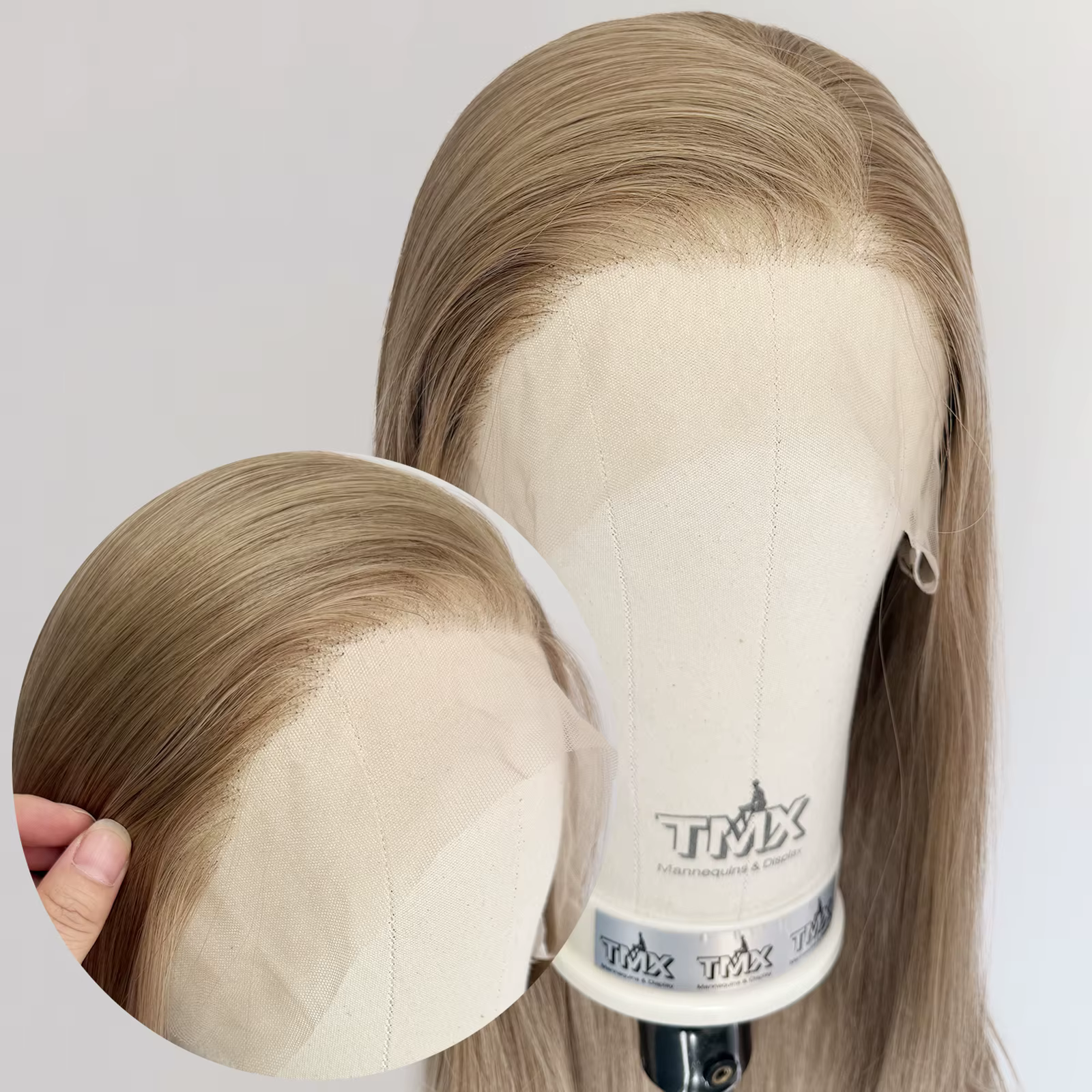 Perruque Lace Front Wig synthétique lisse et soyeuse à reflets blonds