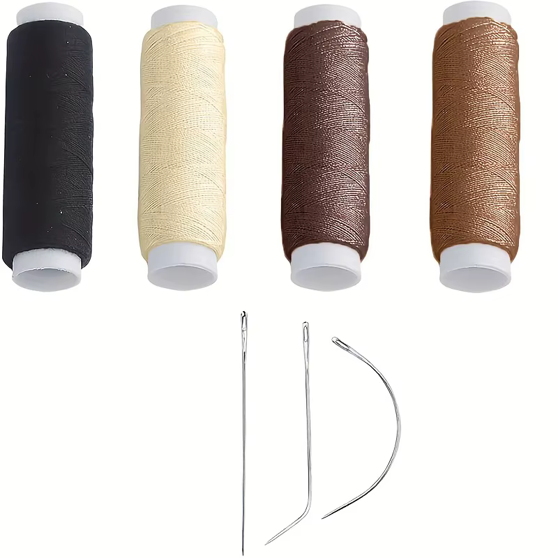 Tissage de trame de cheveux en Nylon, fil à coudre + aiguille J + I + C pour Extensions à clips, outils de perruque pour accessoires d'extension de cheveux