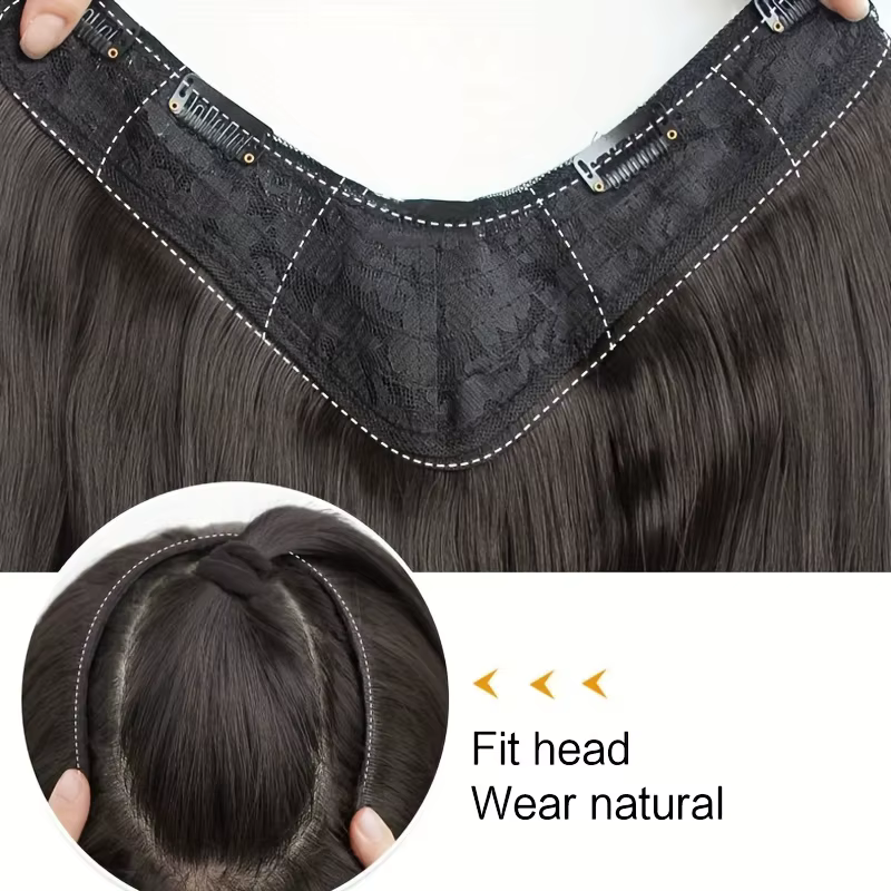 Extensions capillaires synthétiques longues ondulées en forme de U