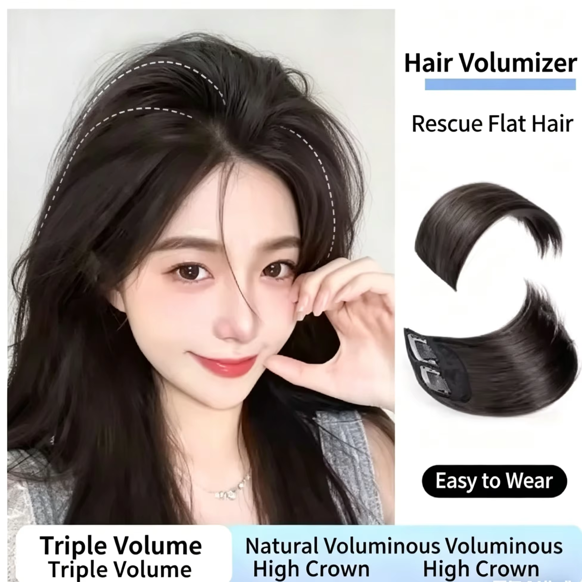 Perruque synthétique courte et droite de 10 centimètres avec couverture de cheveux extérieure sans couture pour femmes