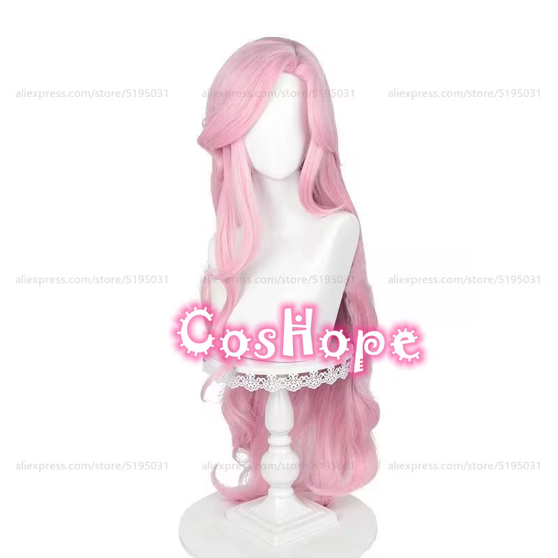 Fluttershy Cosplay perruque unisexe 100 cm longue vague bouclée cheveux rose