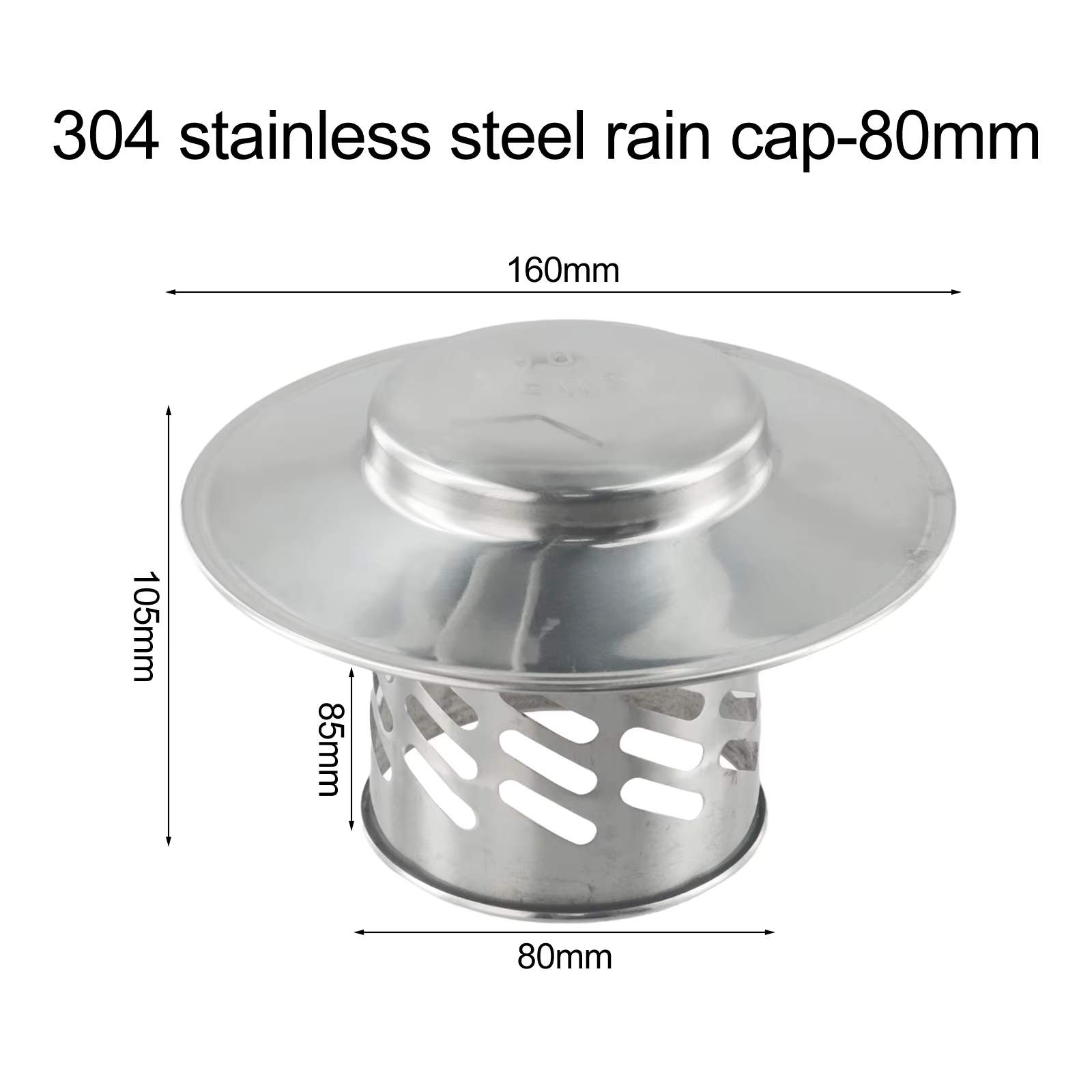 80/110/160/200mm bouchon de cheminée conduit rond Ventilation couvercle d'échappement en acier inoxydable tuyau de toit capot d'échappement pour évents de toit
