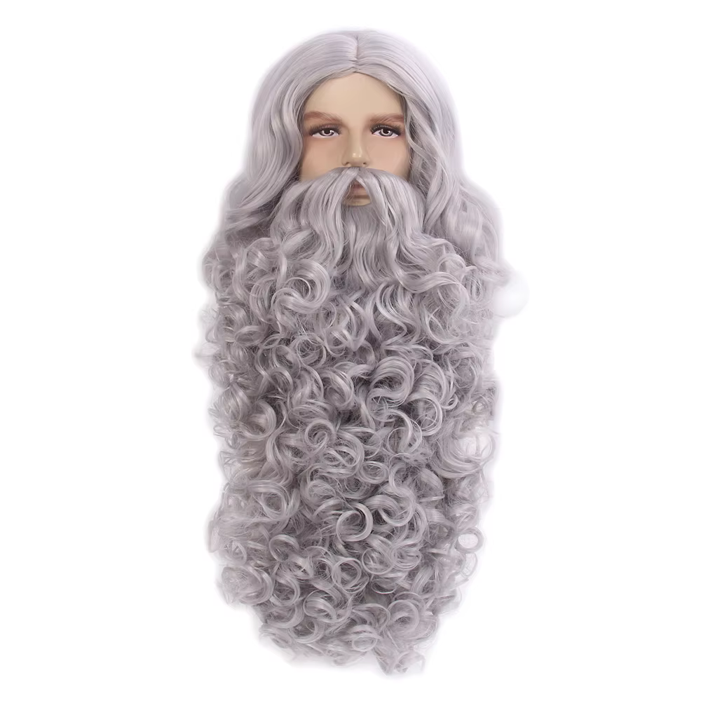 Ensemble de perruque de cheveux et de barbe du père Noël