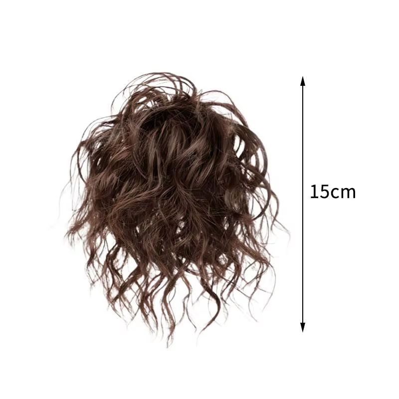 Chignon bouclé et moelleux avec élastique
