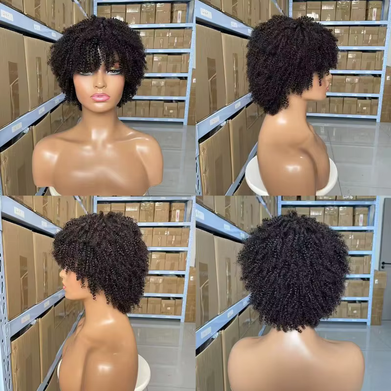 Perruque afro bouclée en cheveux humains de qualité supérieure