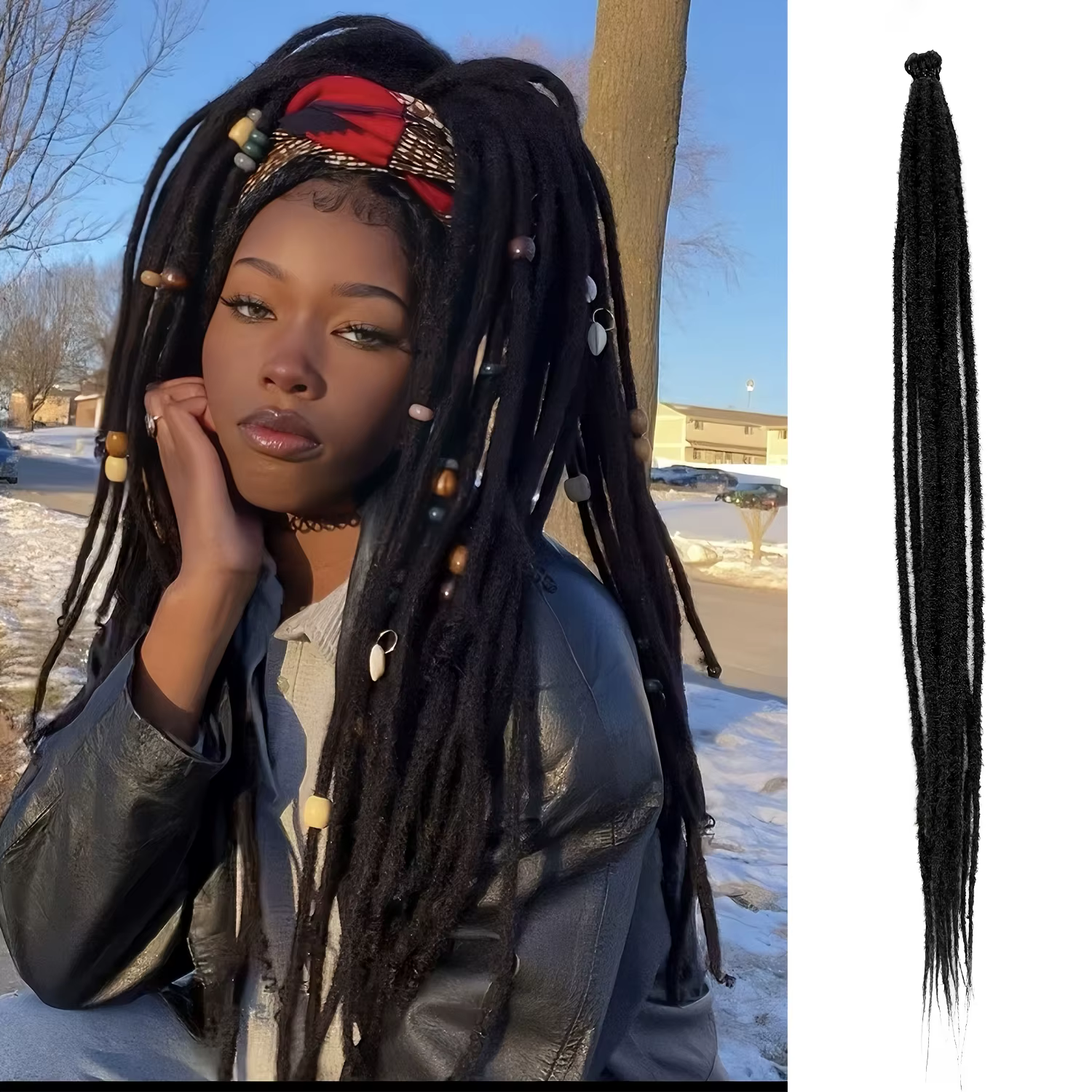 Extensions de dreadlocks synthétiques faites à la main au crochet
