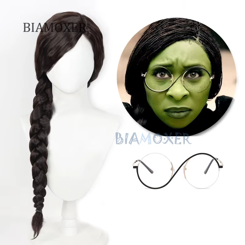 Perruque de Cosplay Elphaba pour femmes méchantes