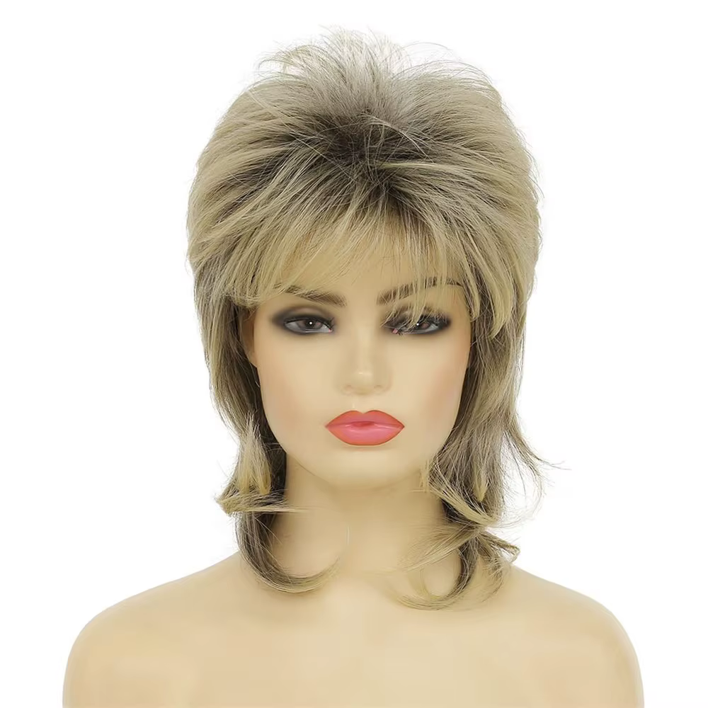 HAIRJOY Perruque synthétique blonde style Mullet pour femme