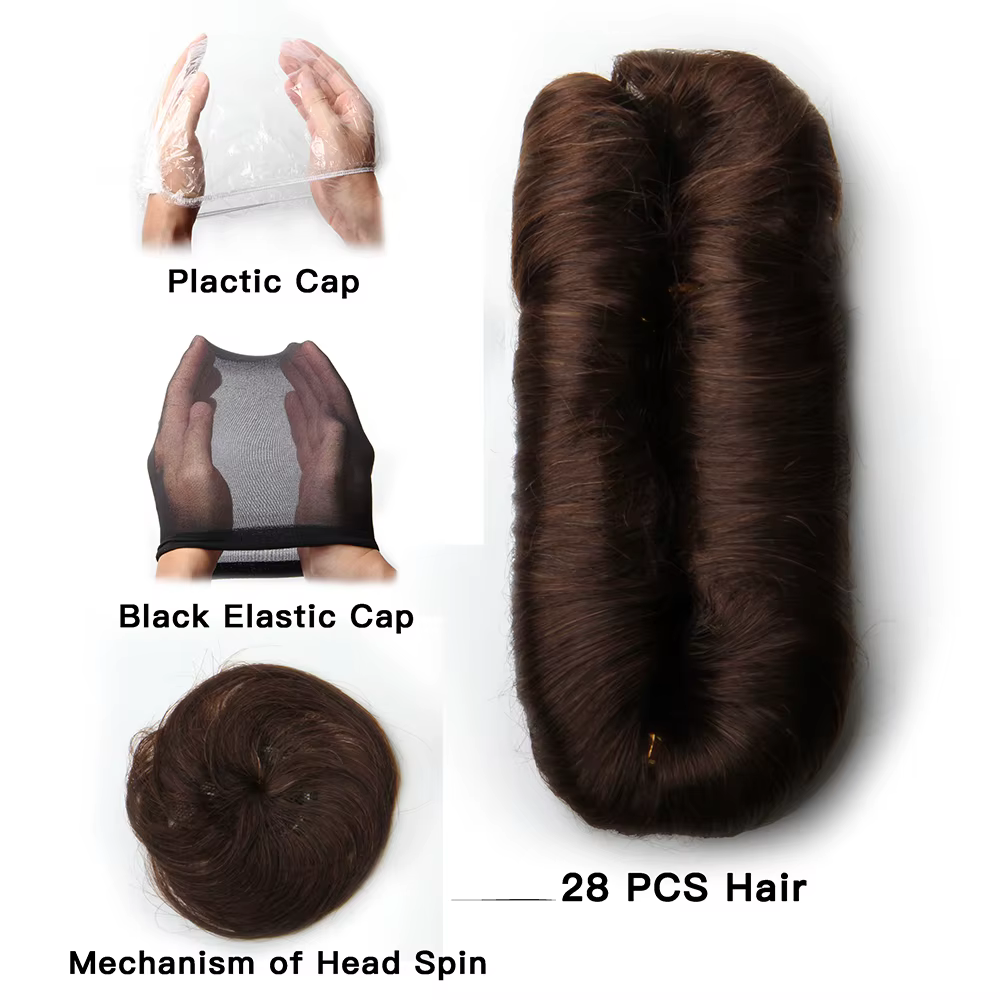 28 pcs/Lot Extensions de cheveux humains indien brut paquets