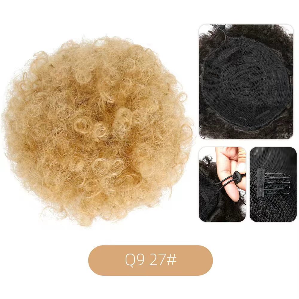 1pc femmes 10 pouces Afro crépus bouclés synthétique queue de cheval Extension cordon