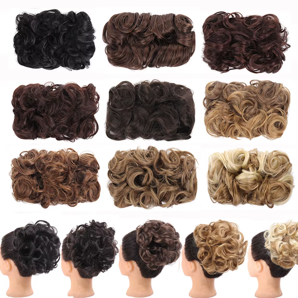 Extension de chignon à clipser synthétique pour femme