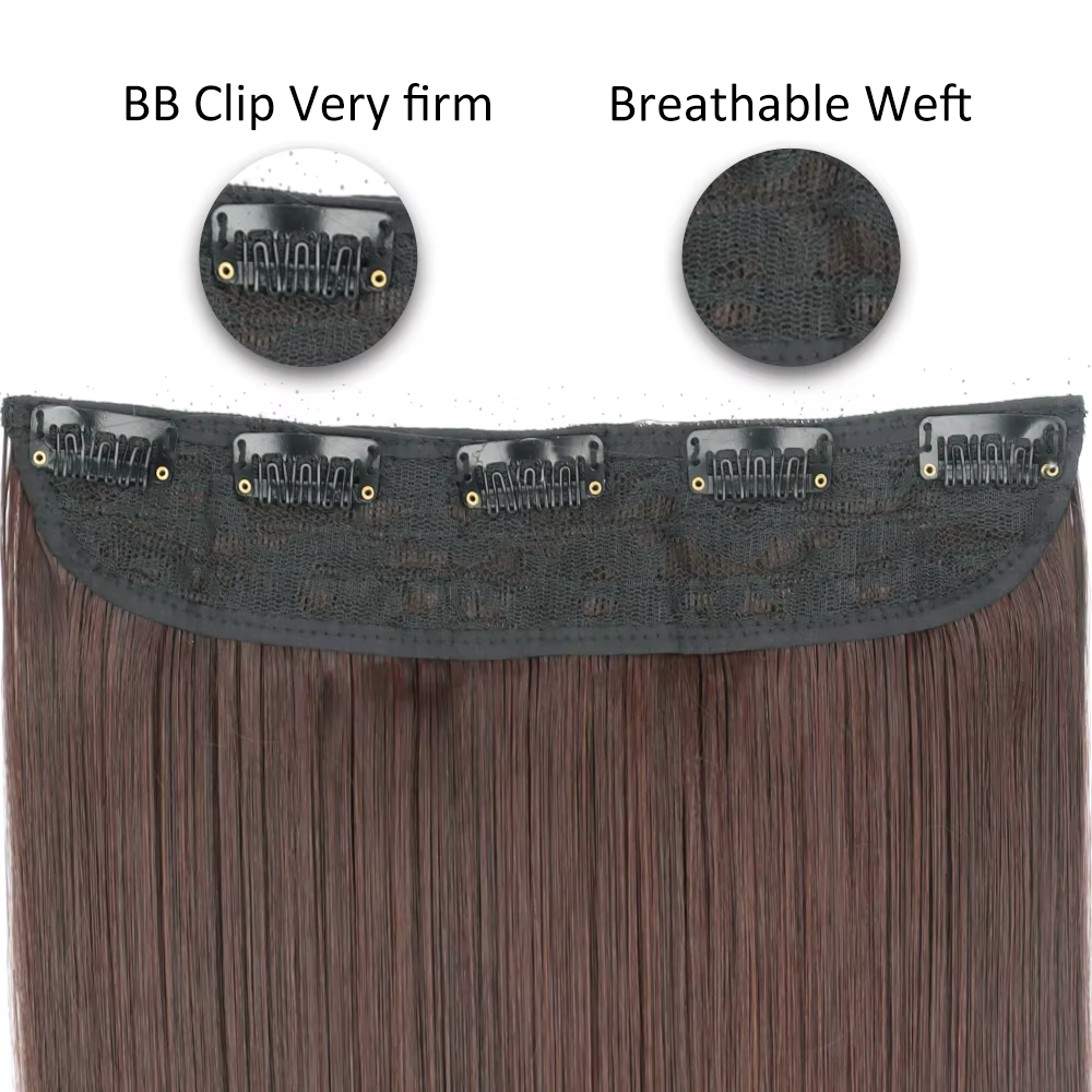 Extensions de cheveux synthétiques longues droites pour femmes
