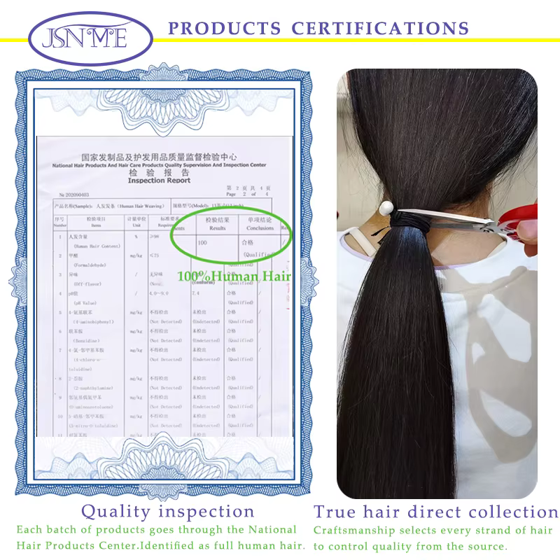 Extensions de cheveux humains à pointe plate JSNME