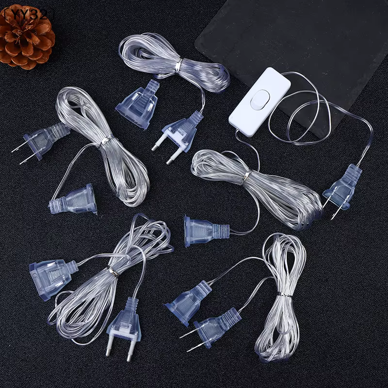 Câble d'extension de 3M/5M avec prise EU/US, cordon d'extension de puissance standard pour guirlande lumineuse LED de Noël〔YY32〕