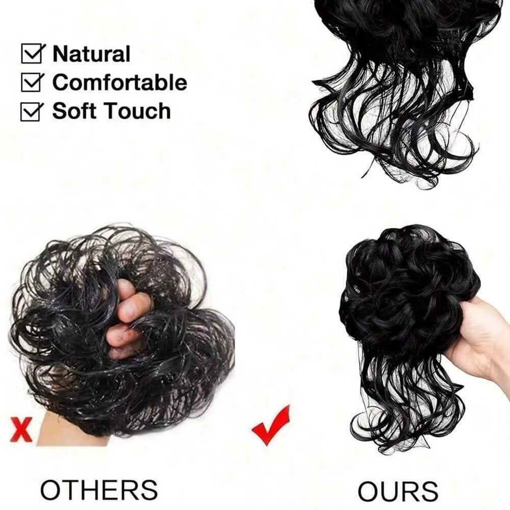 Extensions de queue de cheval synthétiques bouclées et volumineuses avec pince à griffes, postiche chignon désordonné pour usage quotidien