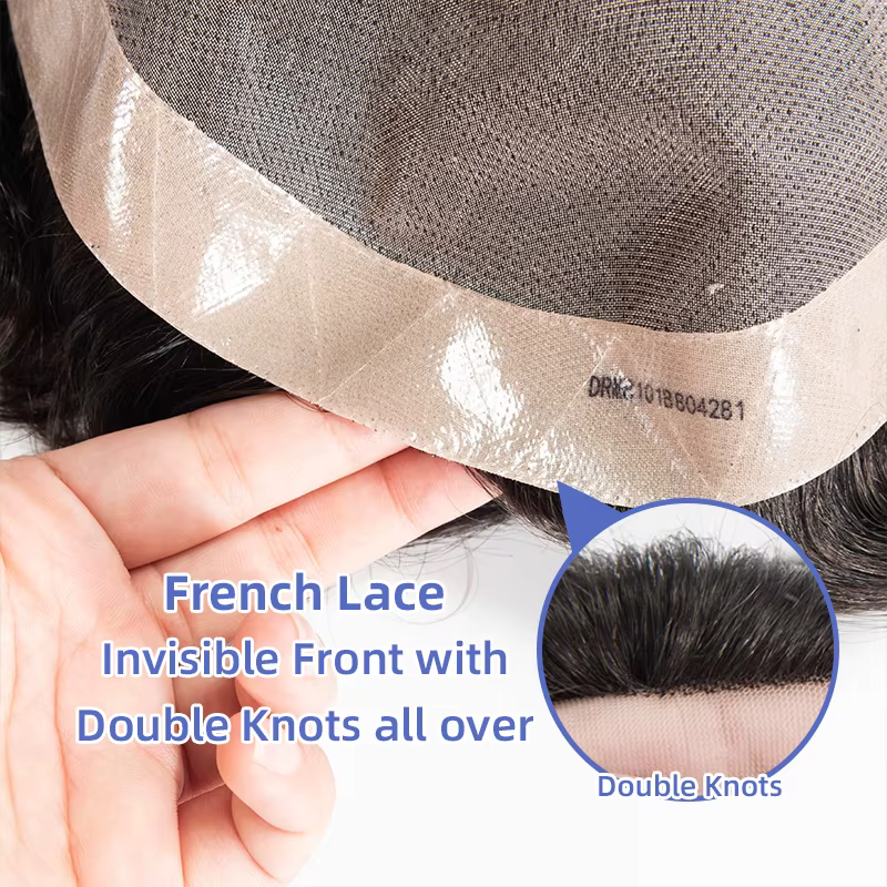 Toupet pour hommes protégé par Zeomic Fine Mono NPU Base perruques de cheveux humains indiens prothèse capillaire
