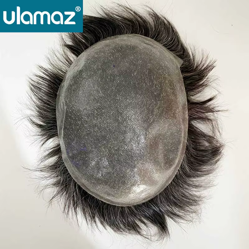 Perruques pour hommes, coupe de cheveux en cheveux humains