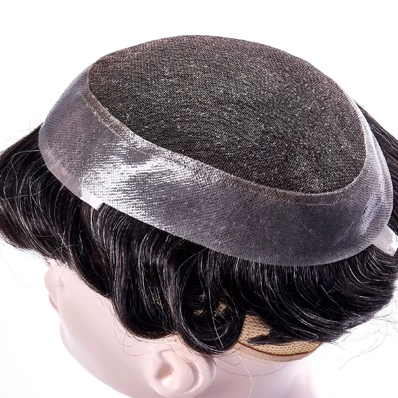 Australie toupet suisse dentelle PU perruques pour hommes indien Remy cheveux humains