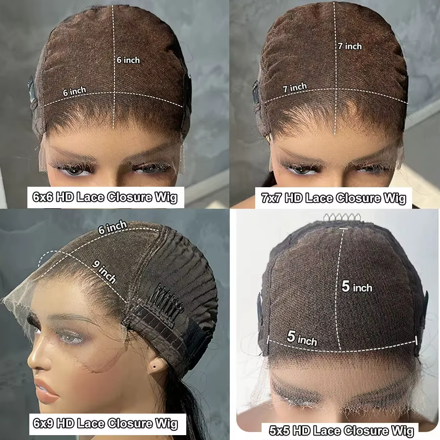 Eva Hair 100% réel HD fermeture perruque 5x5 6x6 7x7 HD dentelle