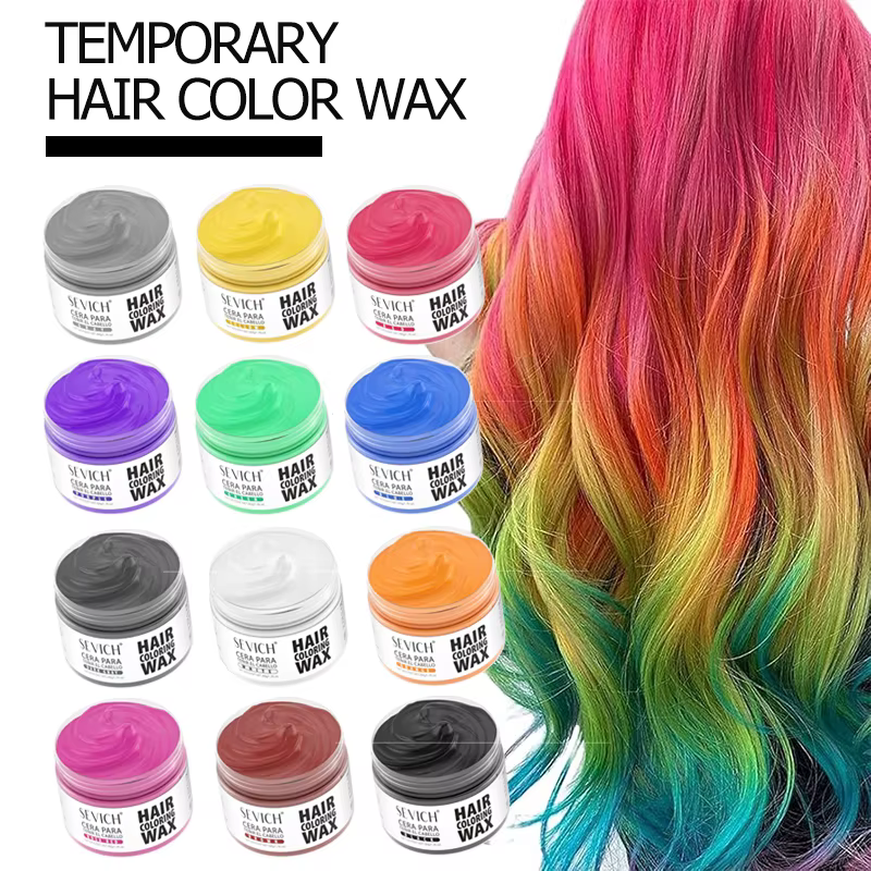 Cire de couleur de cheveux temporaire