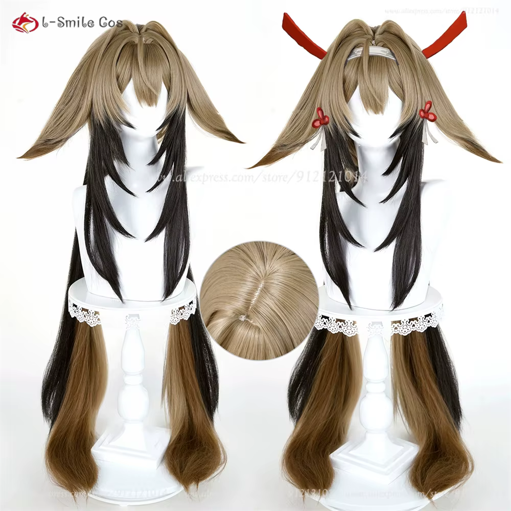 ZZZ Ye Shunguang Cosplay perruque lin mélange marron 90 cm perruques pour femmes