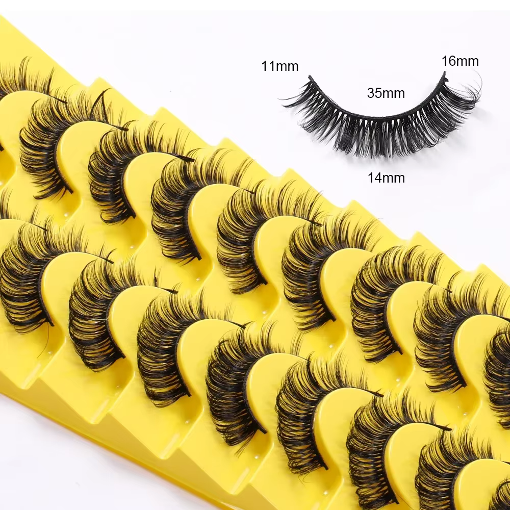 10 paires de cils bande de Volume russe