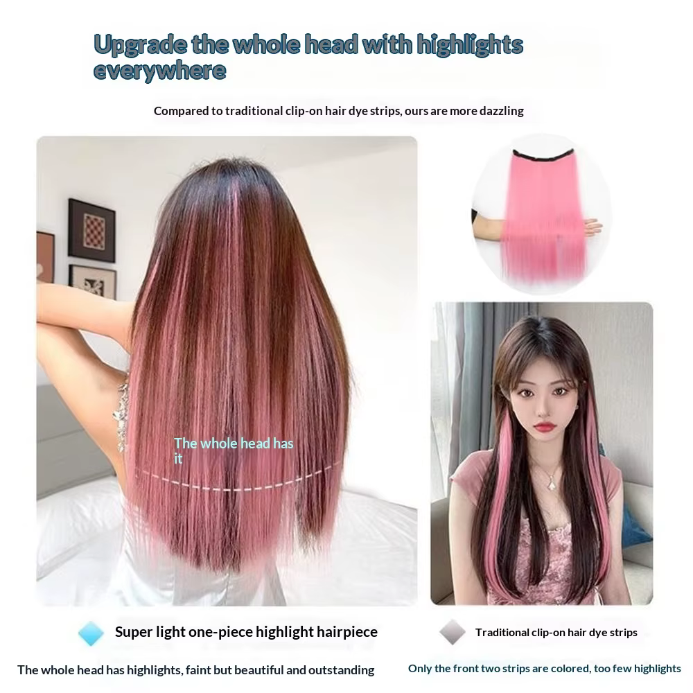 Extensions capillaires synthétiques colorées à clipser