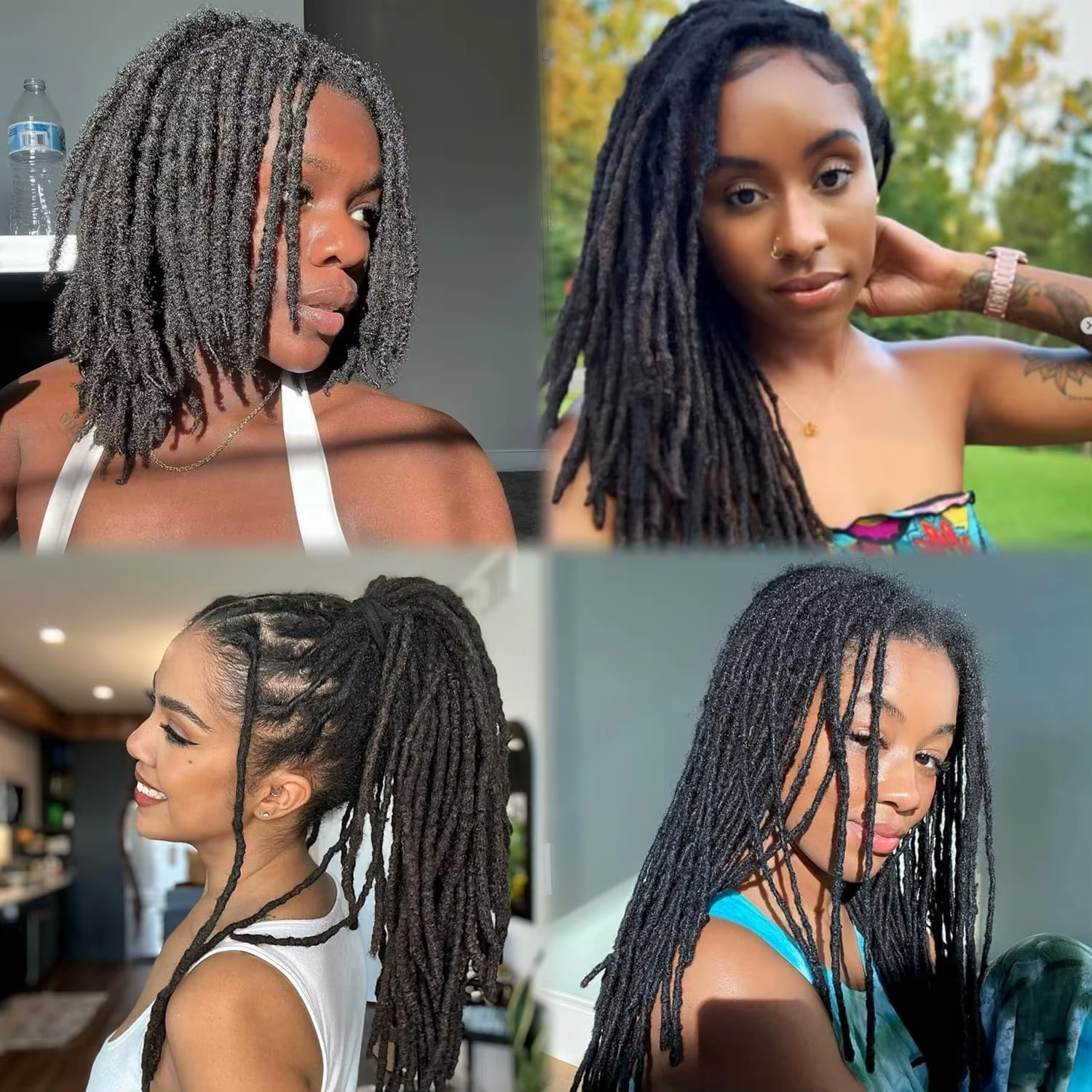 Extensions de Locs Régulières en Cheveux Humains de 6 à 20 Pouces