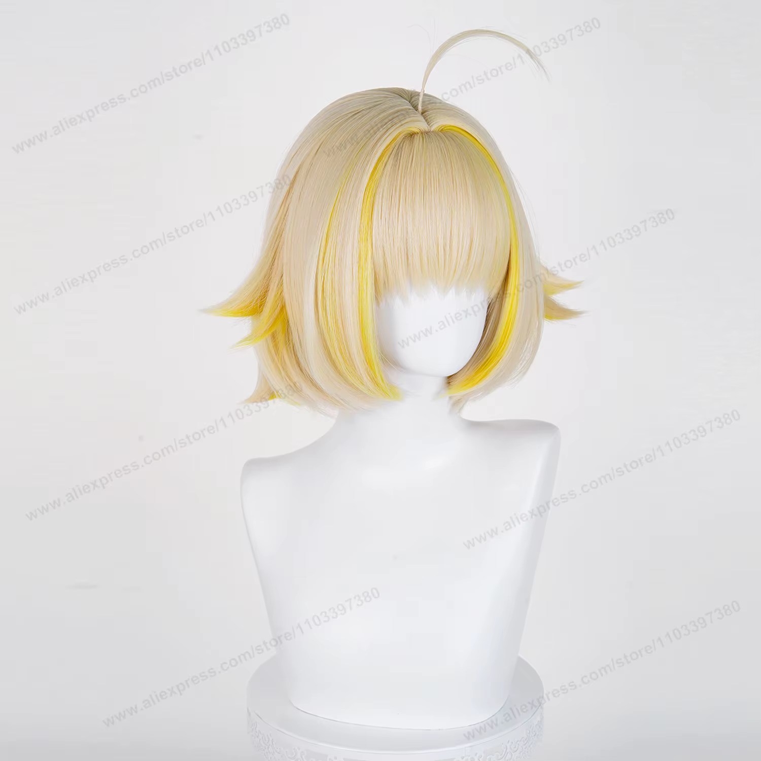 Elegg – perruque de Cosplay synthétique courte dorée de 34cm pour femmes