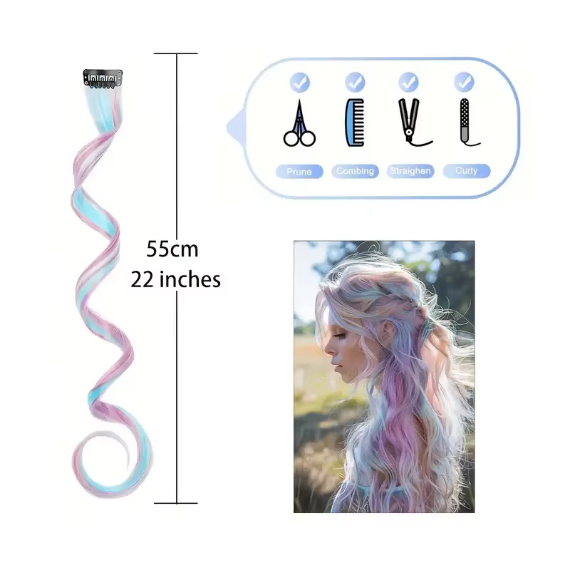 Extensions de cheveux licorne 6 pièces 22 pouces