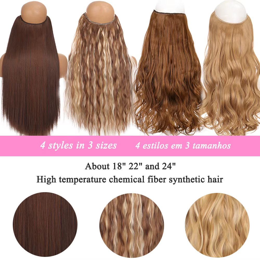 Extensions de Cheveux Synthétiques Sans réinitialisation