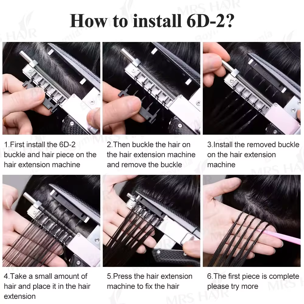 Extensions capillaires 6D en cheveux humains non-Remy