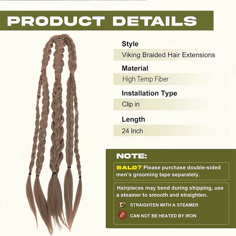 Extensions de cheveux tressés synthétiques pour hommes