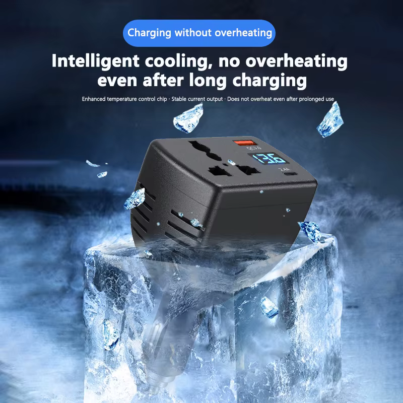 Convertisseur de tension automobile 2025 150W DC 12V vers DC 220V avec chargeur USB pour voiture