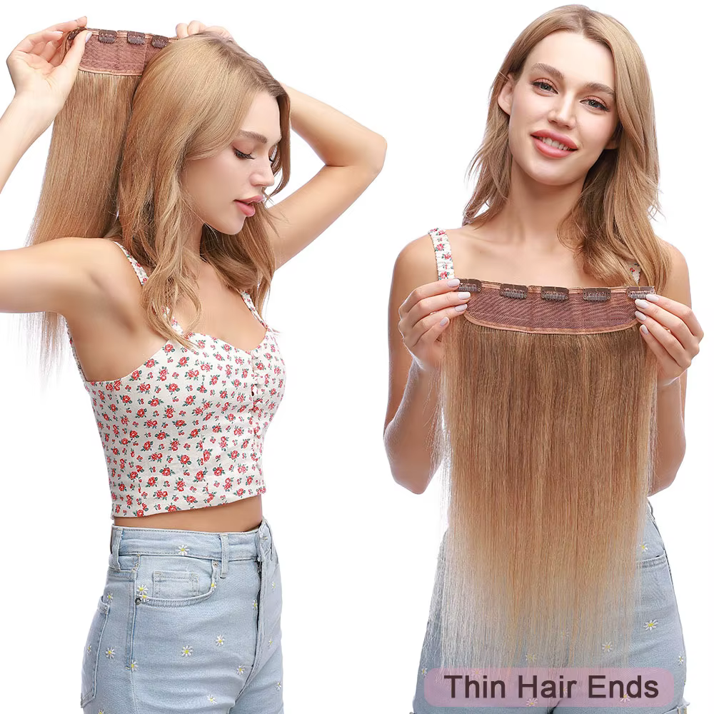 Extensions de cheveux humains à clipser pour femmes