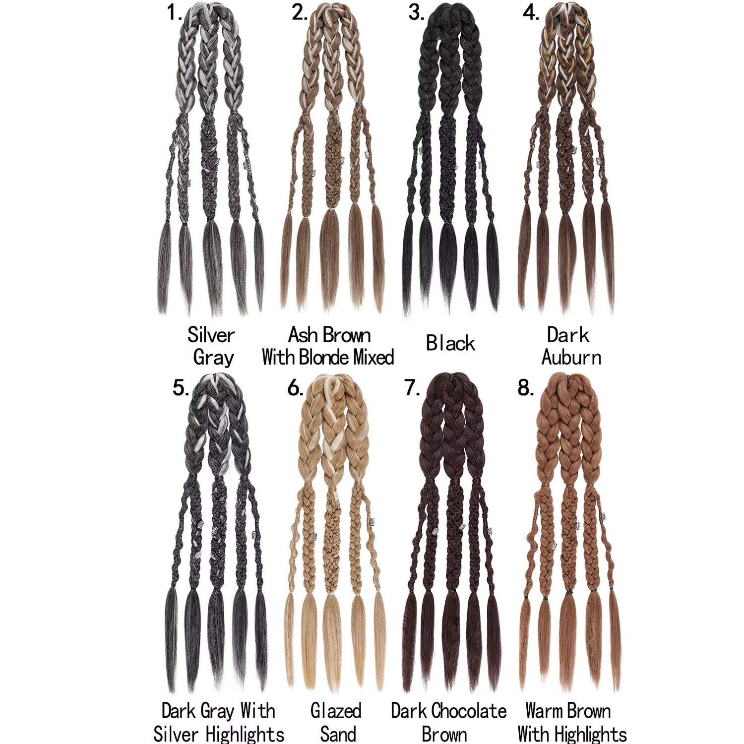 Perruque Mohawk Viking pour Homme avec 5 Tresses Épaisses