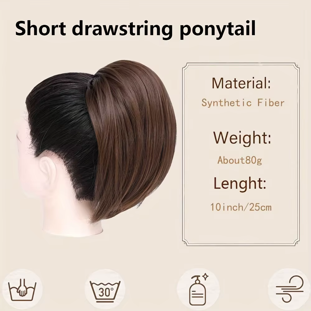 Postiche synthétique lisse et haute pour femme