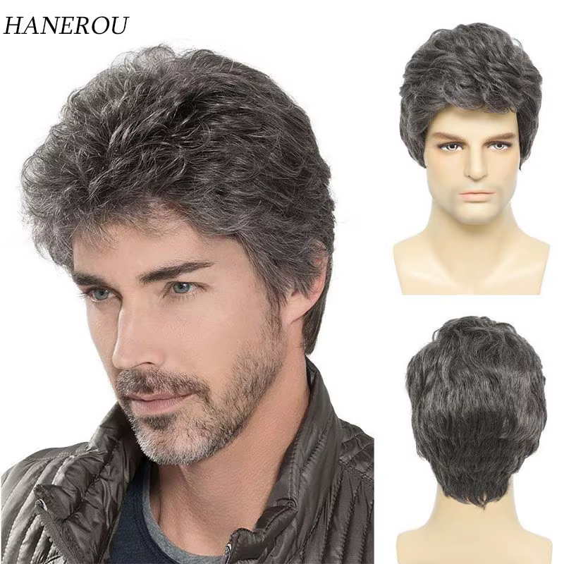 Perruques Synthétiques Courtes pour Hommes