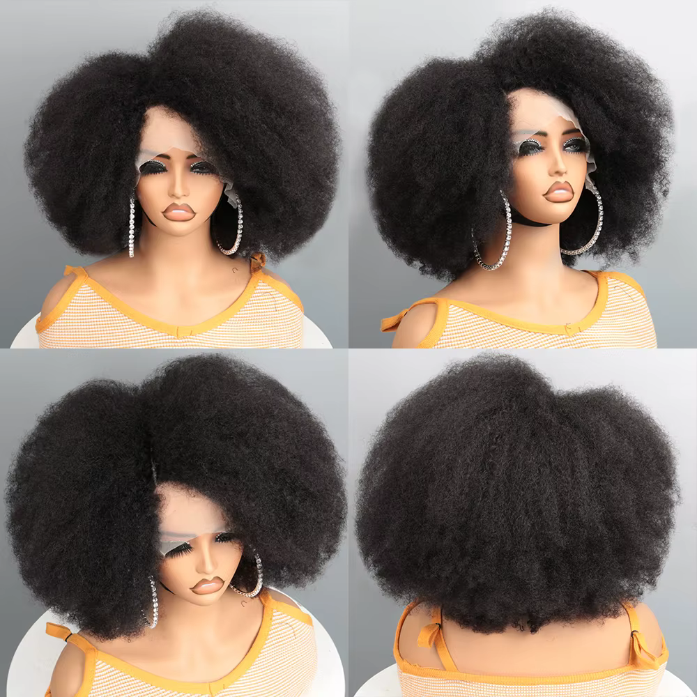 Perruques Afro pour femmes noires crépus bouclés dentelle avant perruque