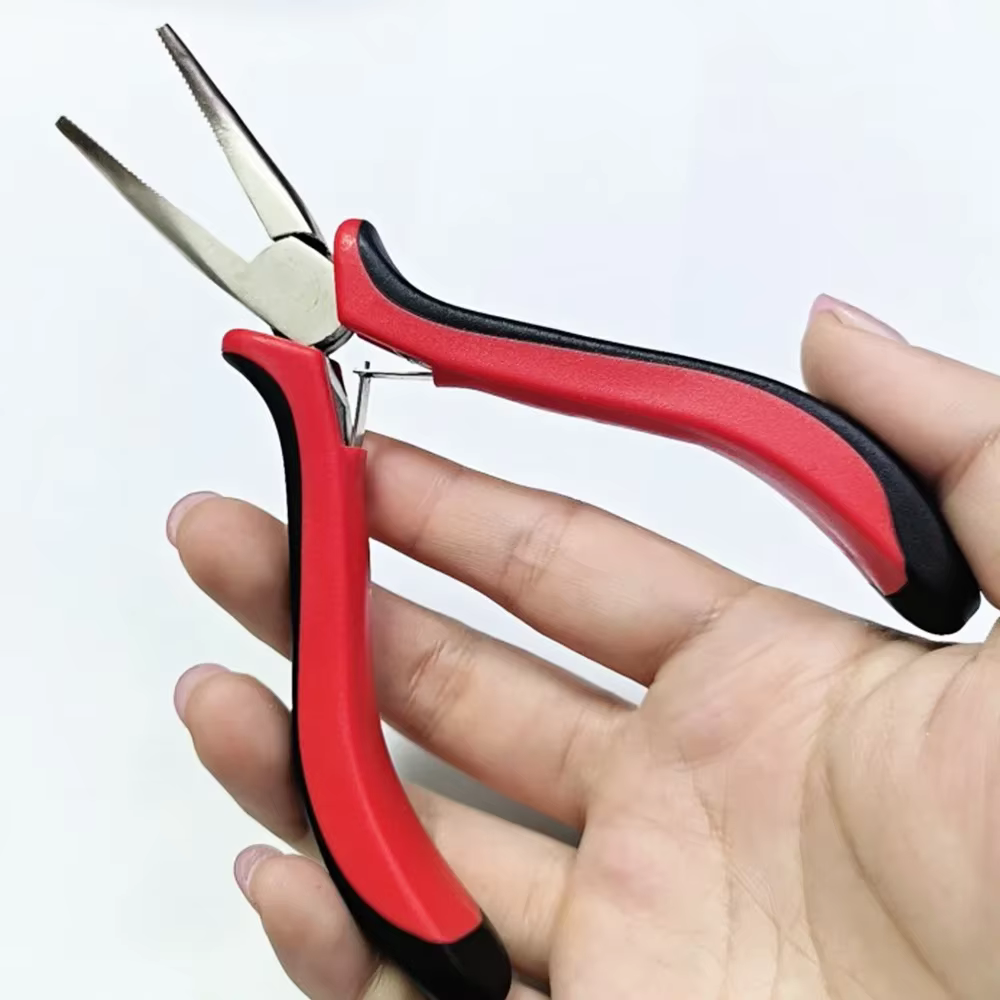 Pince à cheveux multifonctionnelle rouge, outil de coiffure professionnel avec tête I, Nano perle, Micro Extension de cheveux, bricolage spécial